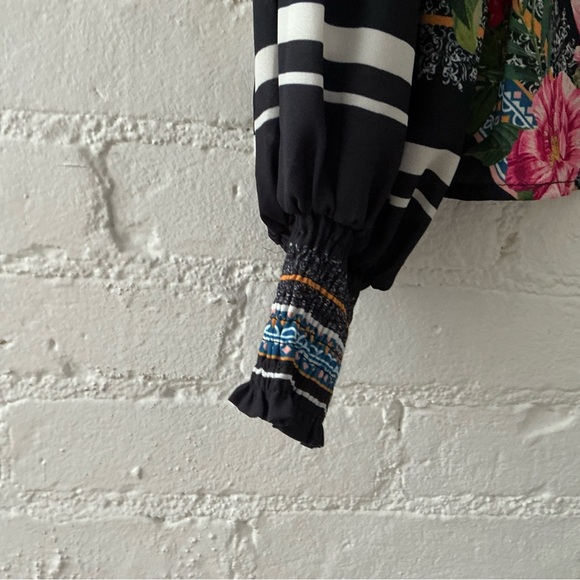 Jealous Tomato Long Sleeve Bright Printed Blouse Balloon Sleeve Chic Stylish - Picture 8 of 16